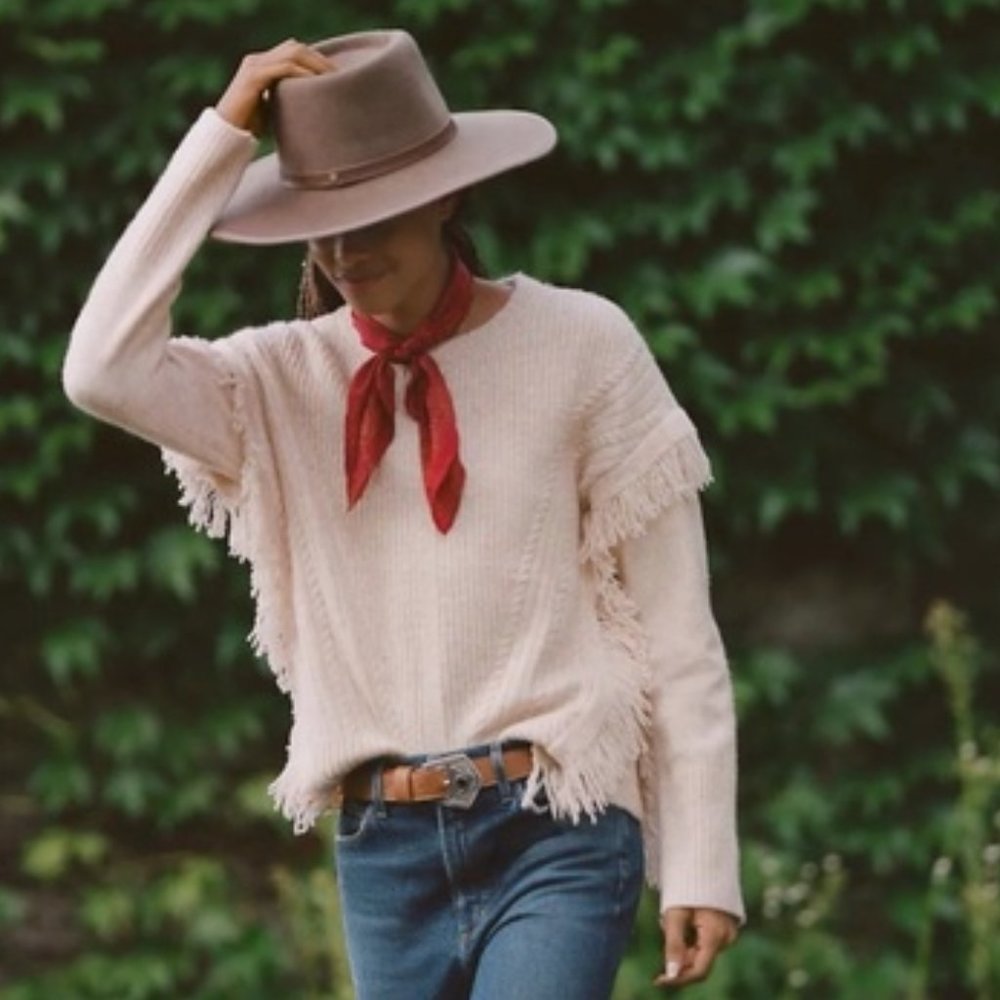 NWT Anthropologie Josey Fringed Sweater